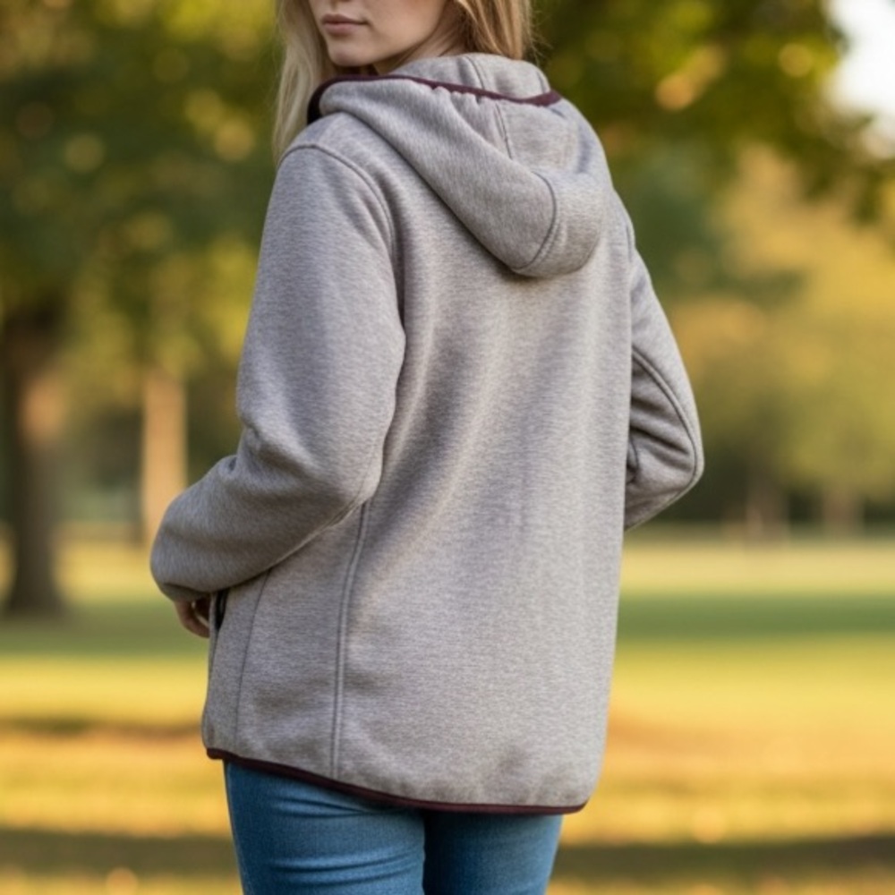 New Balance Melange Cocoa Fleece Full-Zip Hoodie with Chocolate Accents•XL - Picture 4 of 12